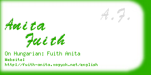 anita fuith business card